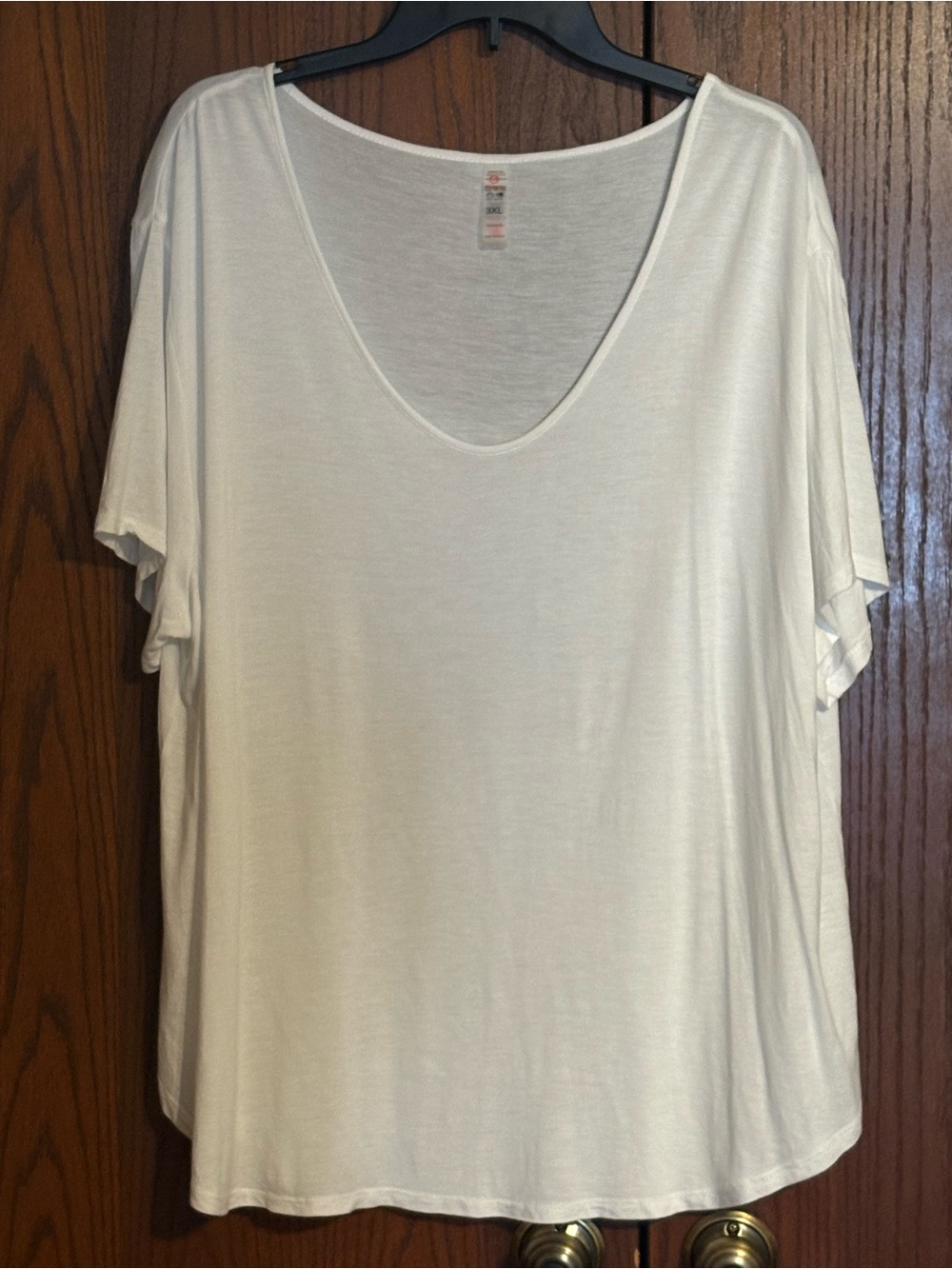 Mono B Cream Scoop Neck Short Sleeve Tee 3X